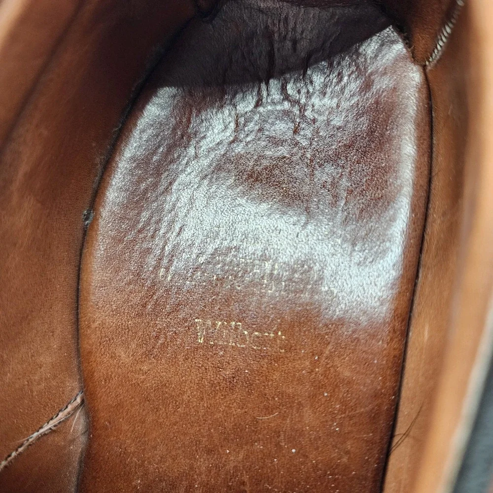 Allen Edmonds Wilbert Brown Leather Apron Toe Dress Shoes Men 12B USA Rubber Sol